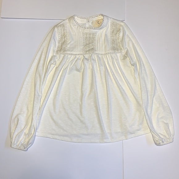 Anthropologie Ella Mara Boho Cream Peasant Top - Women’s Size XS - Picture 3 of 7